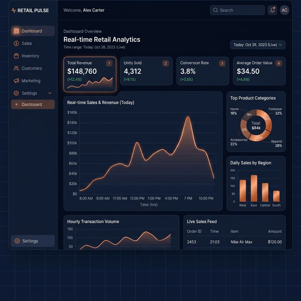 Real-Time Sales & Multi-Branch Dashboard